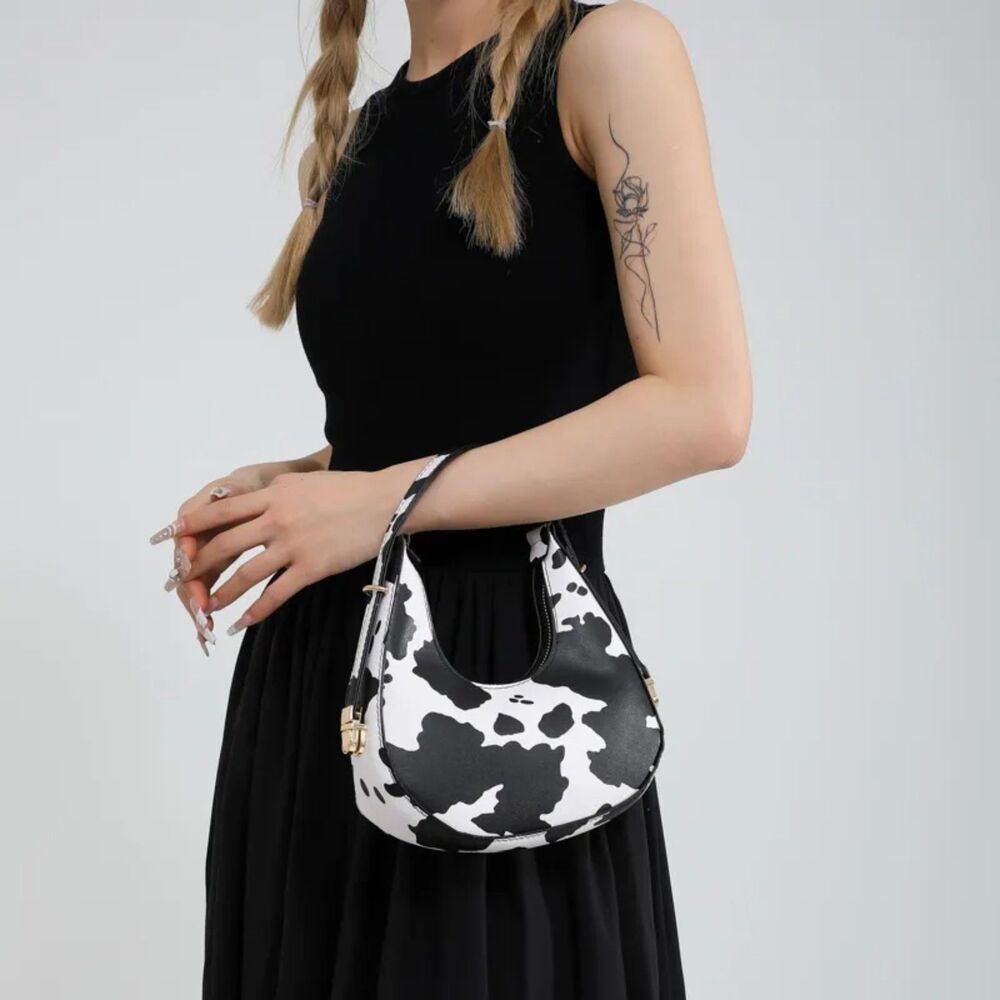 WOMEN'S FASHION DAIRY-PATTERN ZIPPER SHOULDER - Picture 2 of 2